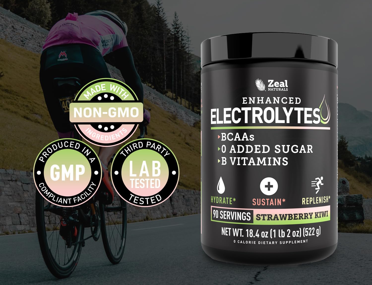 Zeal Electrolyte Powder - 90 Servings | Keto Electrolytes Powder | Zero Sugar, BCAAs, B-Vitamins | Potassium, Zinc, Magnesium - dailyvitalstore