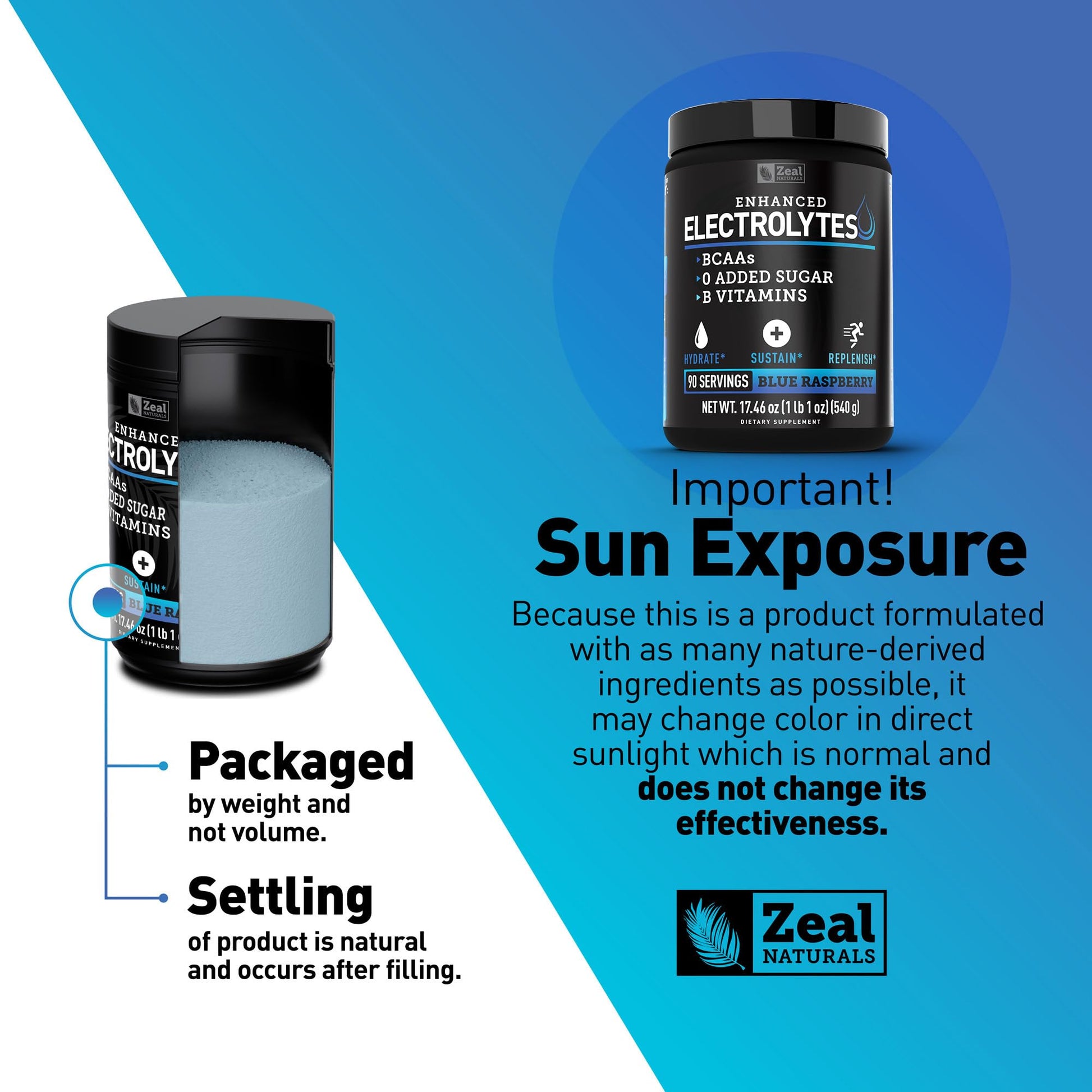 Zeal Electrolyte Powder - 90 Servings | Keto Electrolytes Powder | Zero Sugar, BCAAs, B-Vitamins | Potassium, Zinc, Magnesium - dailyvitalstore