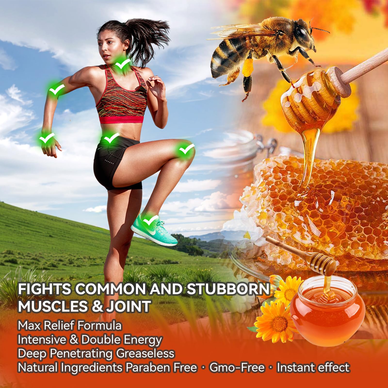 Zealand Bee Venom Professional Serum Treat, Joint & Muscle & Bone Relief Cream Gel- Soothing Effective Relief for Back, Neck, Hand, Foot, Knee, Muscle, Shoulder, Hip, Nerve, Vitamin B6, Aloe Vera, MSM - dailyvitalstore