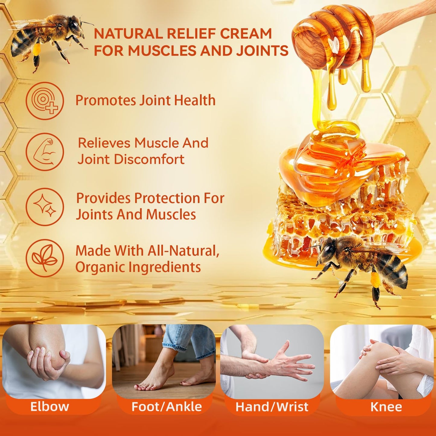 Zealand Bee Venom Professional Serum Treat, Joint & Muscle & Bone Relief Cream Gel- Soothing Effective Relief for Back, Neck, Hand, Foot, Knee, Muscle, Shoulder, Hip, Nerve, Vitamin B6, Aloe Vera, MSM - dailyvitalstore