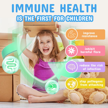 ZEBORA Kids Probiotic & Prebiotics Powder Age 3+ Support Children's Digestive & Immune System with Natural Source, Promotes Constipation Relief, Non-GMO - dailyvitalstore