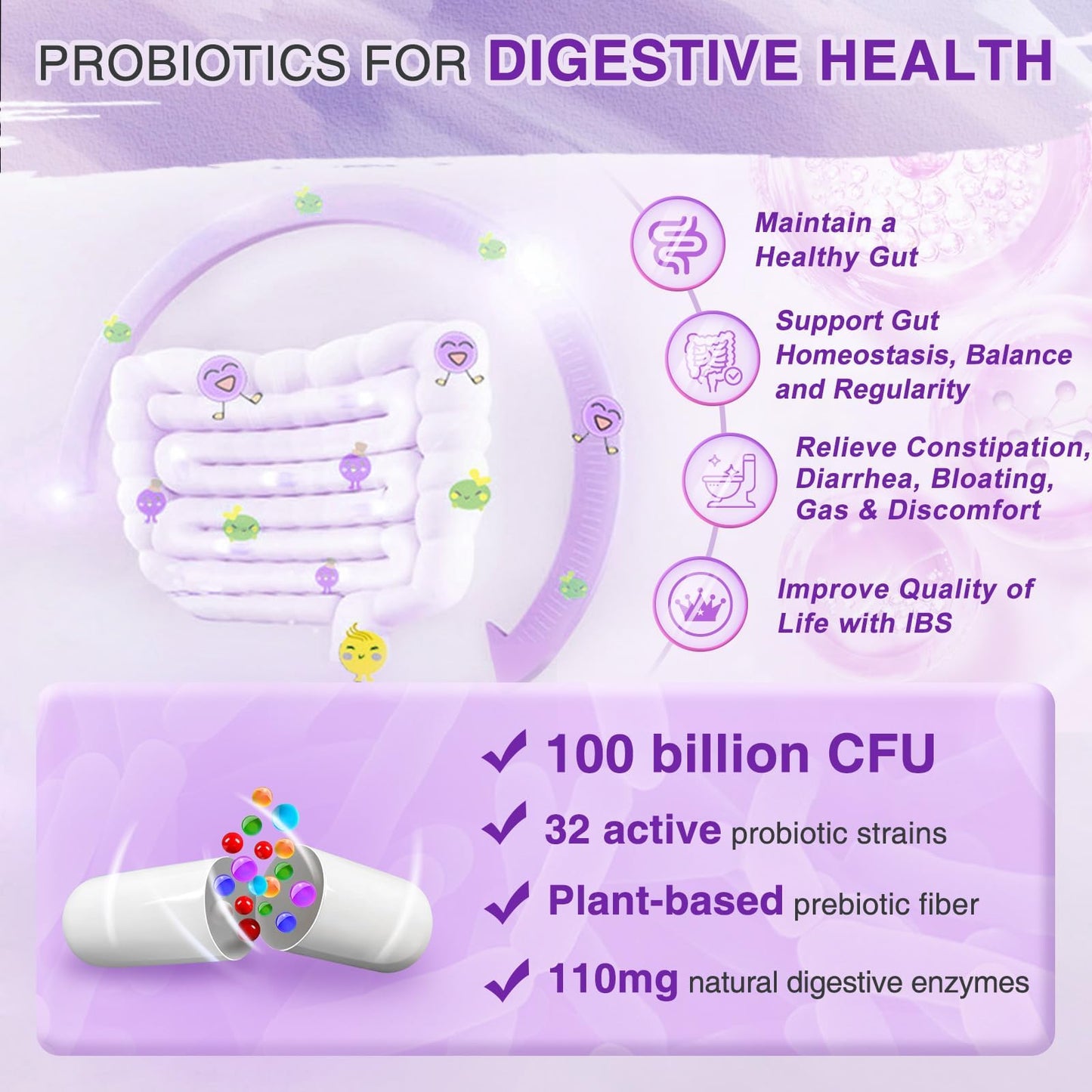 ZEBORA Probiotics for Women Digestive Health with Enzymes & Prebiotics 100 Billion CFUs| Vaginal Probiotics with D Mannose & Cranberry | Urinary Tract Health - dailyvitalstore
