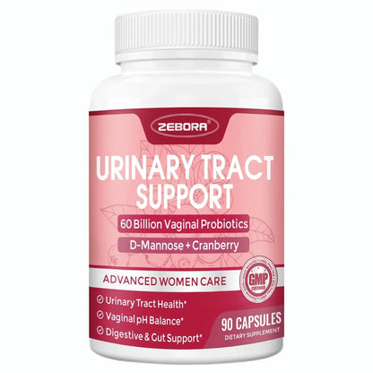 ZEBORA Urinary Tract Health for Women - Vaginal Probiotics for Women Digestive Health and pH Balance - D Mannose Supplements with Cranberry to Cleanse Urinary Tract & Bladder - 90 Capsules - dailyvitalstore