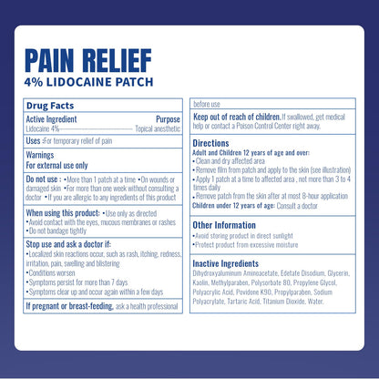 ZEEY 4% Lidocaine Pain Relief Patches, Maximum Strength OTC, for Back, Knee, Neck, Shoulders, Joints, Muscle Soreness, Fast Acting, Topical Anesthetic, Large Gel Patch, 5.5" x 3.94", 40Ct - dailyvitalstore
