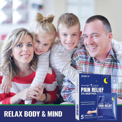 ZEEY 5% Menthol Overnight Pain Relief Patches, French Lavender Oil Pain Patch for Back, Knee, Neck, Shoulders, Joints, Muscle Soreness, Fast Acting, Topical Analgesic, Gel Patch, 3.94" x 2.76", 5Ct - dailyvitalstore