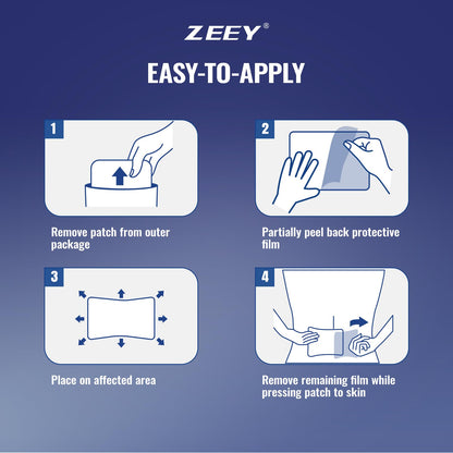ZEEY 5% Menthol Overnight Pain Relief Patches, French Lavender Oil Pain Patch for Back, Knee, Neck, Shoulders, Joints, Muscle Soreness, Fast Acting, Topical Analgesic, Gel Patch, 3.94" x 2.76", 5Ct - dailyvitalstore