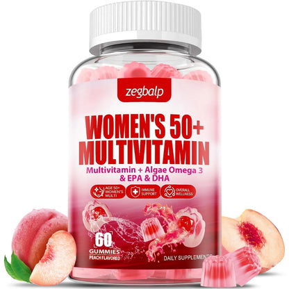 ZEGBALP Sugar-Free Womens Multivitamin 50 Plus Gummies with Calcium, Magnesium, Zinc, Vitamin A, C, D3, E, K2, B Complex, Folate, Biotin - dailyvitalstore