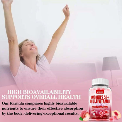ZEGBALP Sugar-Free Womens Multivitamin 50 Plus Gummies with Calcium, Magnesium, Zinc, Vitamin A, C, D3, E, K2, B Complex, Folate, Biotin - dailyvitalstore