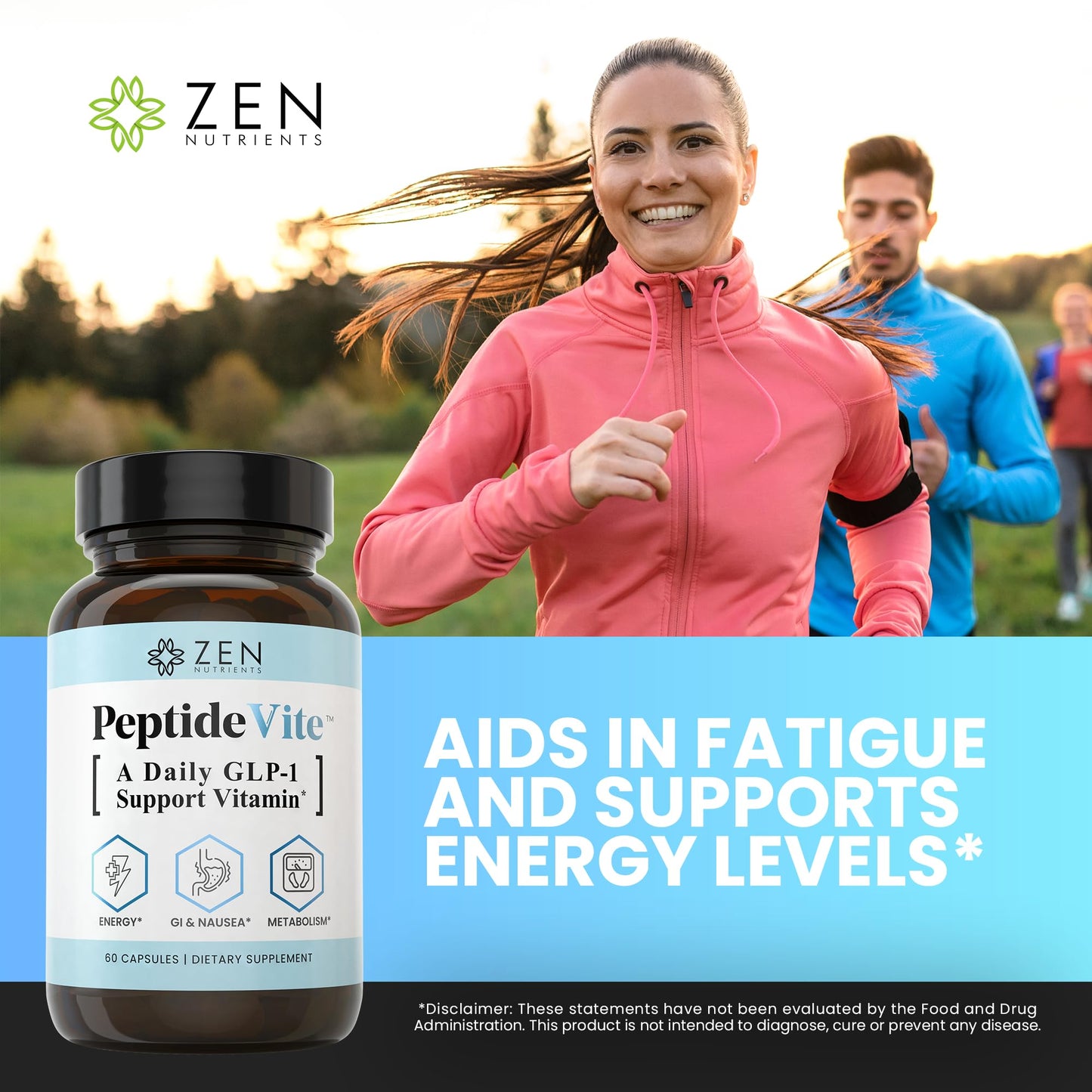 Zen Nutrients PeptideVite Support Vitamin for Gut Health with Probiotics, Bromelain, Chromium Picolinate & Organic Ginger (60 Capsules) - dailyvitalstore