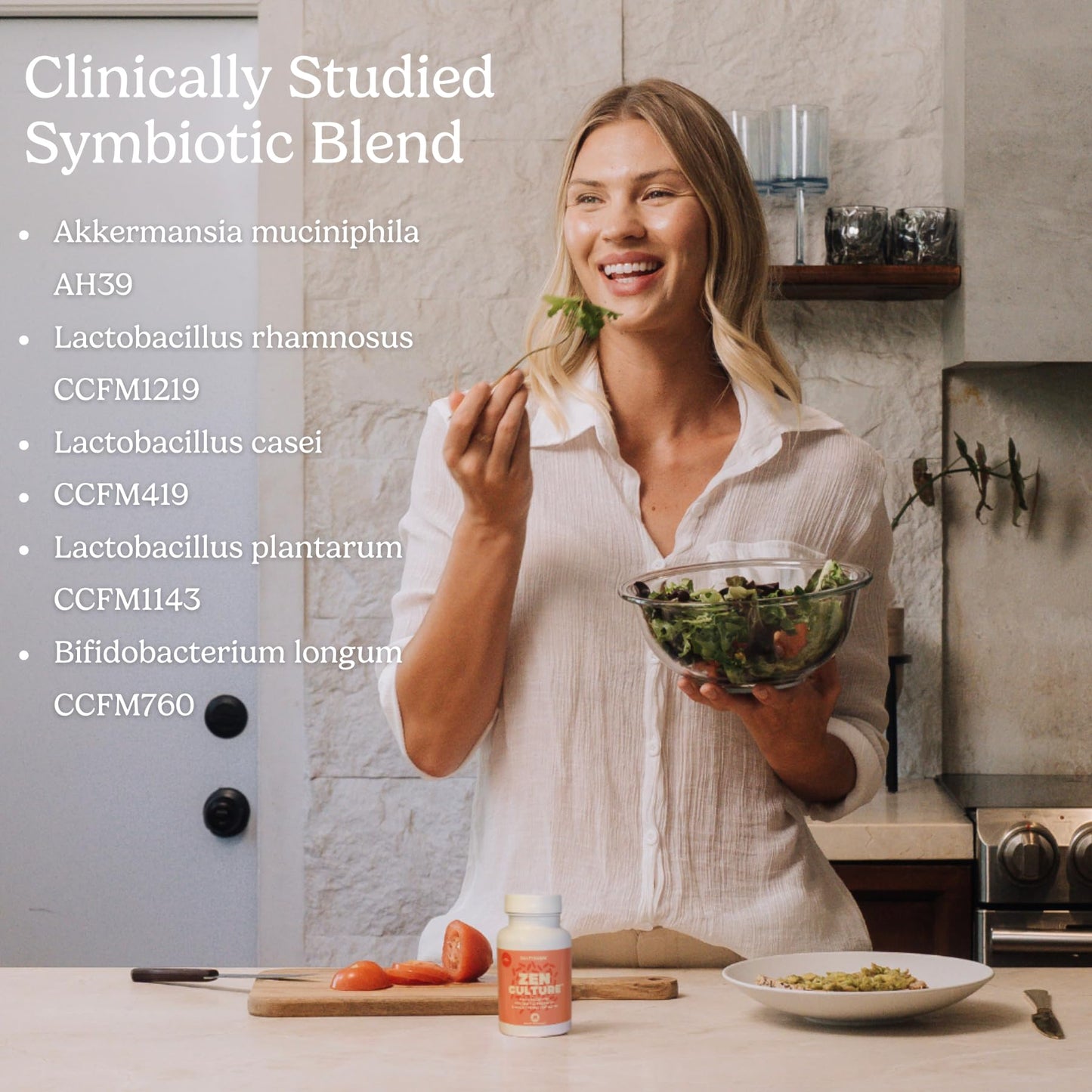 Zen Principle Zenculture™ – 4-in-1 Synbiotic Supplement (Probiotic + Prebiotic + Postbiotic + Digestive Enzymes) with CoreBiome®. Anti Bloating - dailyvitalstore