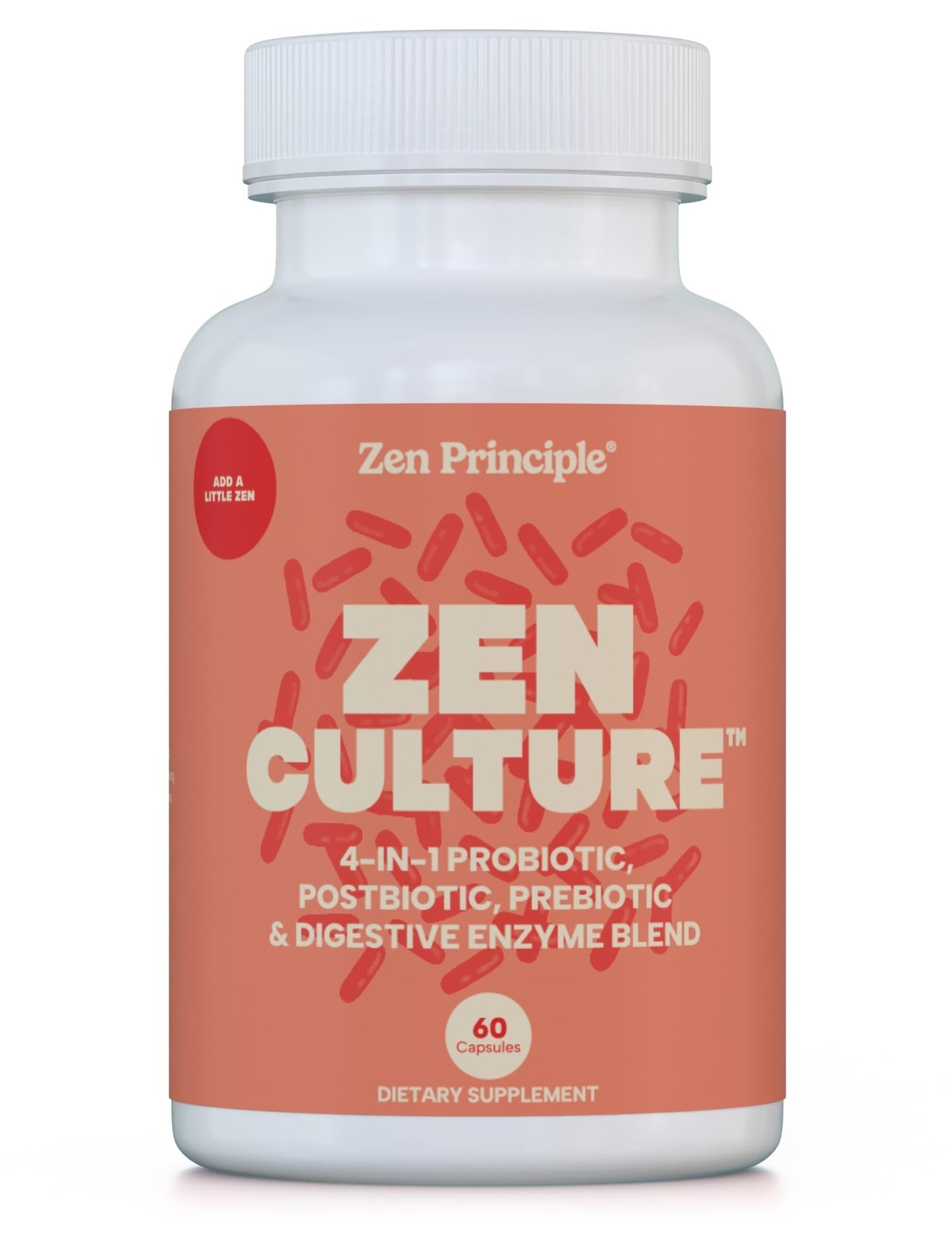 Zen Principle Zenculture™ – 4-in-1 Synbiotic Supplement (Probiotic + Prebiotic + Postbiotic + Digestive Enzymes) with CoreBiome®. Anti Bloating - dailyvitalstore