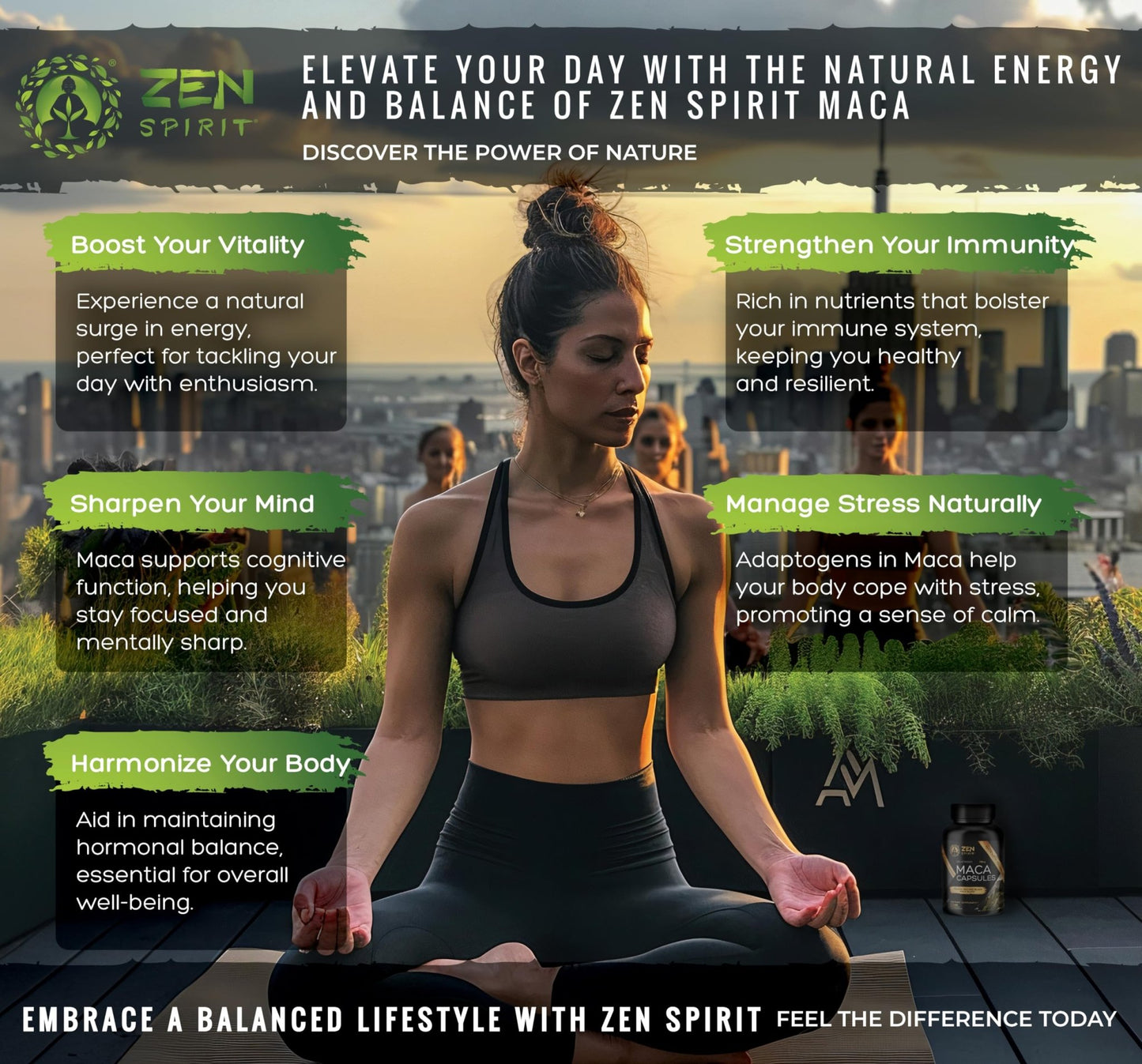 Zen Spirit Maca Root Powder Organic - Peruvian Root Premium Grade Superfood (Raw) - USDA & Vegan Certified - 1 Bag (8oz) - dailyvitalstore