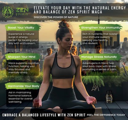 Zen Spirit Maca Root Powder Organic - Peruvian Root Premium Grade Superfood (Raw) - USDA & Vegan Certified - 1 Bag (8oz) - dailyvitalstore