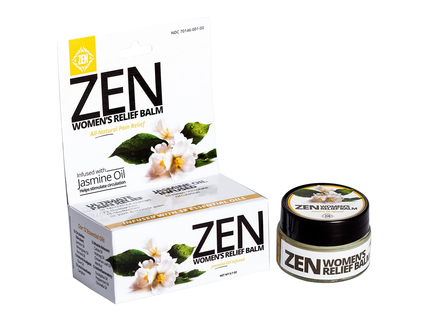 ZEN Women’s Relief Balm – Plant-Based Topical Balm Infused with Jasmine Oil – Cooling Botanical Blend – 0.7 oz – TrustedByLegends - dailyvitalstore
