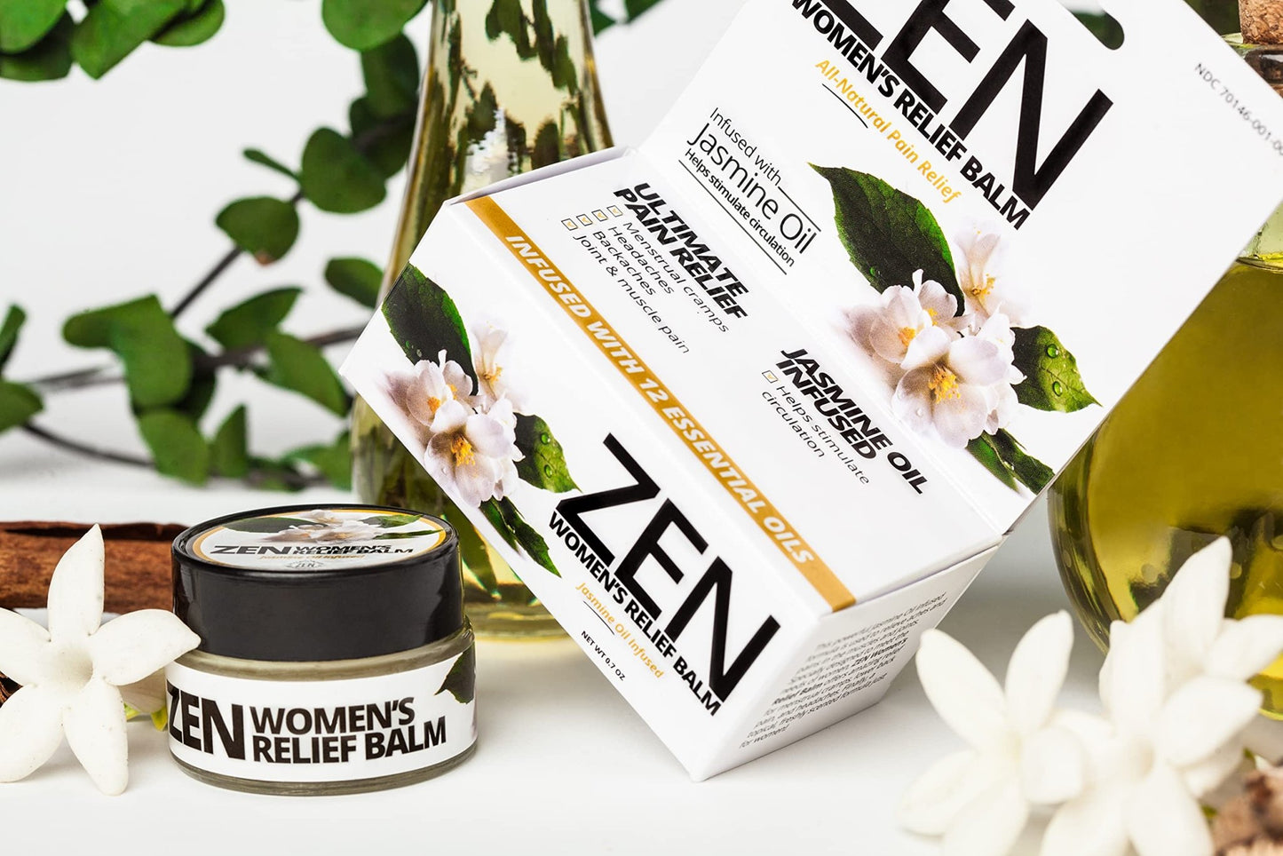 ZEN Women’s Relief Balm – Plant-Based Topical Balm Infused with Jasmine Oil – Cooling Botanical Blend – 0.7 oz – TrustedByLegends - dailyvitalstore