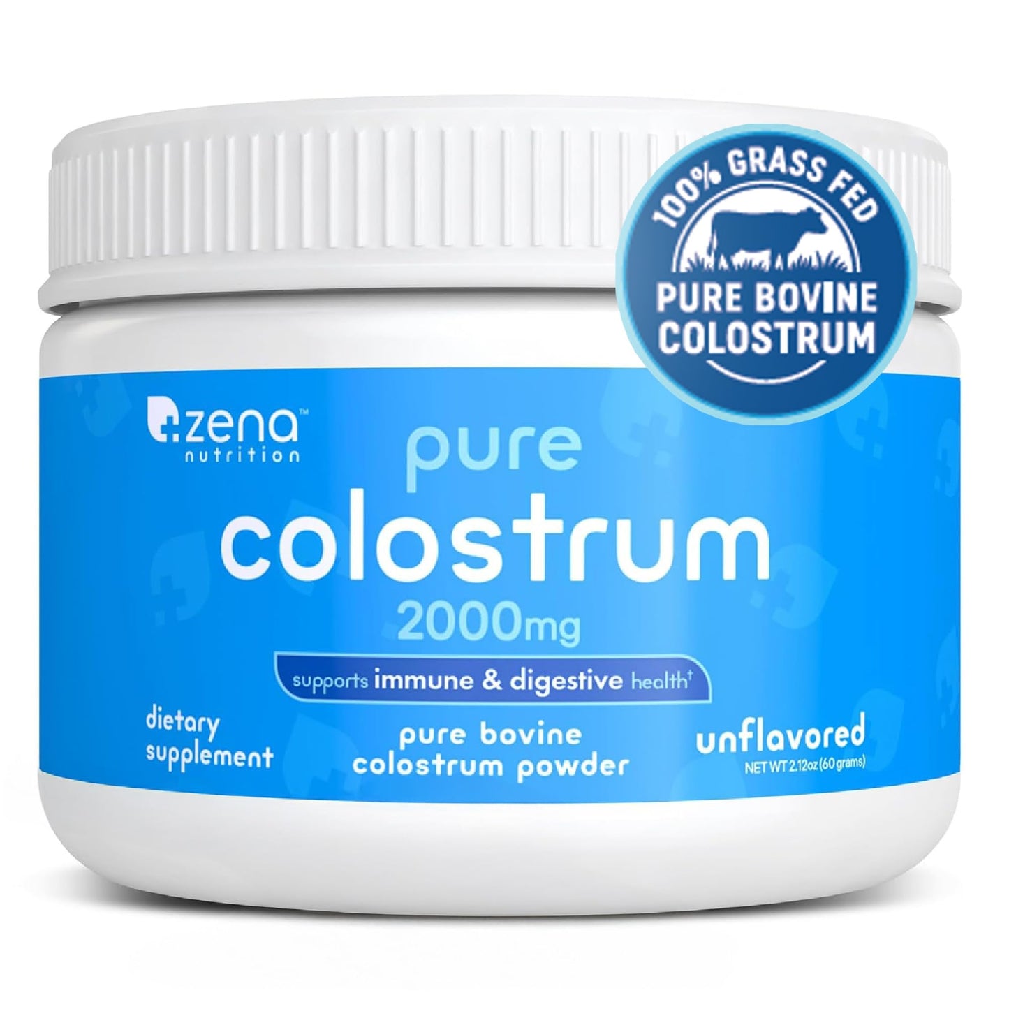 Zena Nutrition Bovine Colostrum Powder Supplement, 2000mg Pure Colostrum, Supports Immune and Digestive Health, Promotes Gut Health, Keto, Gluten Free - dailyvitalstore