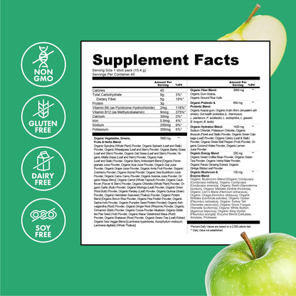 Zena Nutrition Organic Super Greens Energy & Hydration Powder, 70+ Superfoods, 0 Sugar, 5G Fiber, Spirulina, Chlorella, Prebiotics/Probiotics, Natural Caffeine + Electrolytes, 40 Drink Mix Packets - dailyvitalstore