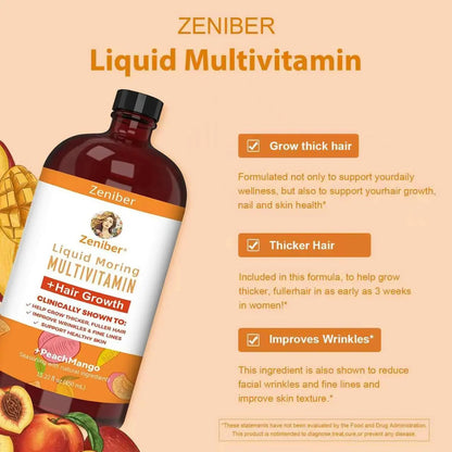Zeniber MaayRuth Multivitamins Hair Growth| Liquid Multivitamin for Hair Growth | Biotin 10000mcg | Hair & Skin Support Supplement | - dailyvitalstore