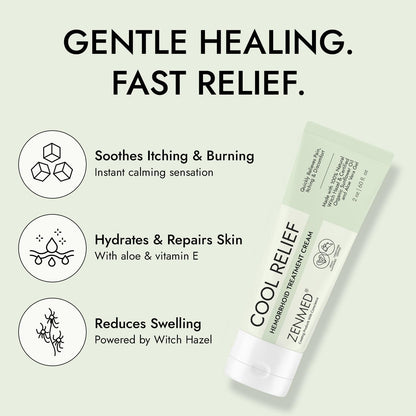 ZENMED Cool Relief - 2 oz Natural Herbal Cream with Organic Ingredients of Hemorrhoids Formula - dailyvitalstore