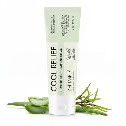 ZENMED Cool Relief - 2 oz Natural Herbal Cream with Organic Ingredients of Hemorrhoids Formula - dailyvitalstore