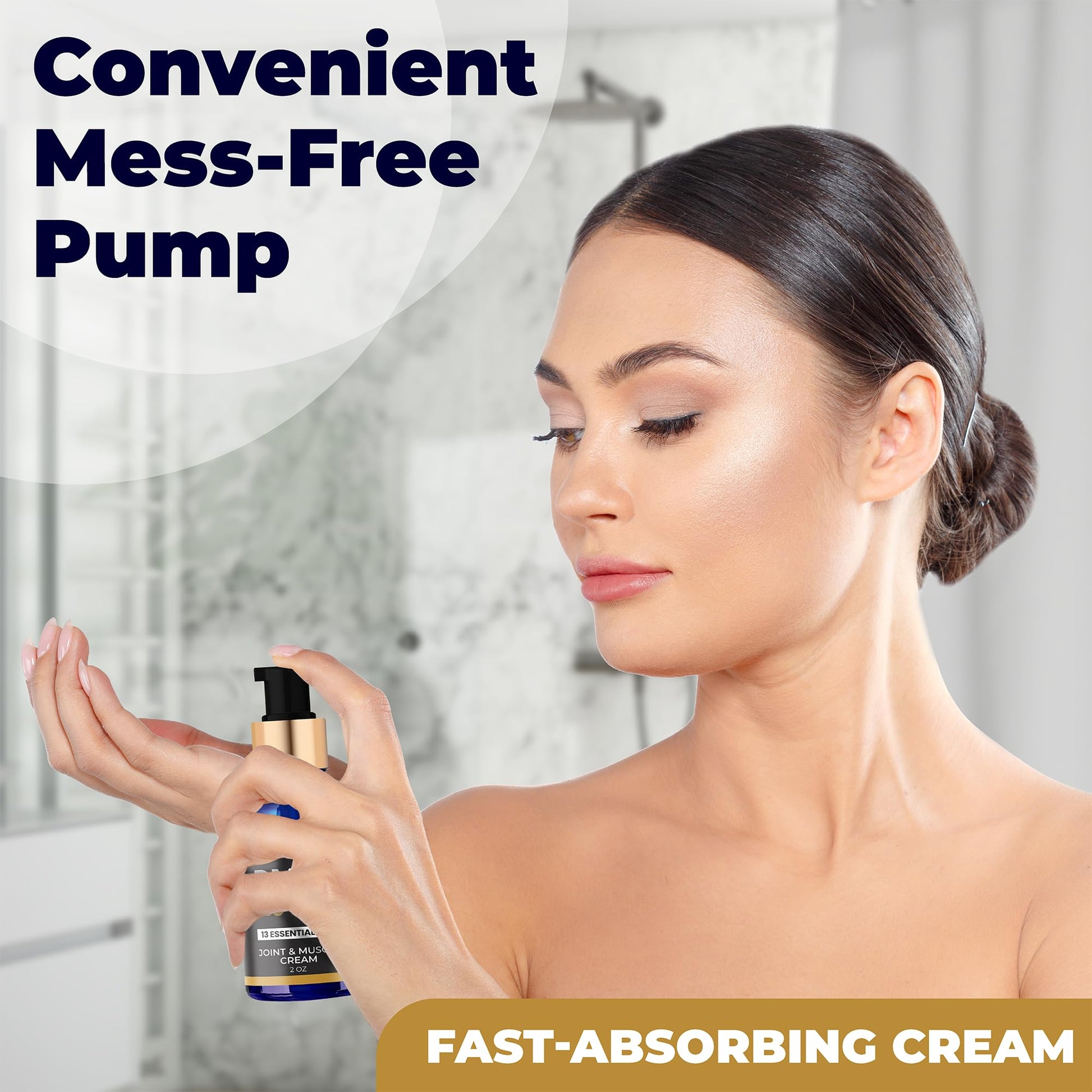 Zenrenu DMSO Cream 99.995% Pure Pharmaceutical Grade - 40-in-1 Advanced Formula -12 Essential Oils, Arnica, Aloe Vera, MSM - Fast-Absorbing Cream – 2 oz Glass Pump Bottle – Made in USA - dailyvitalstore