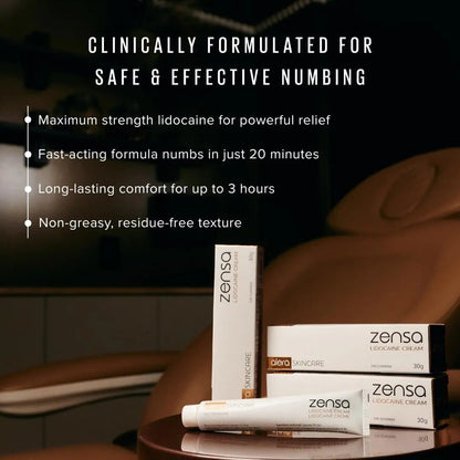 Zensa Numbing Cream 5% Lidocaine – Maximum Strength Topical Anesthetic with Vitamin E for Pain Relief from Hemorrhoids – Vegan, Cruelty-Free, Water-Based, Physiologic pH for Sensitive Skin – 30g - dailyvitalstore