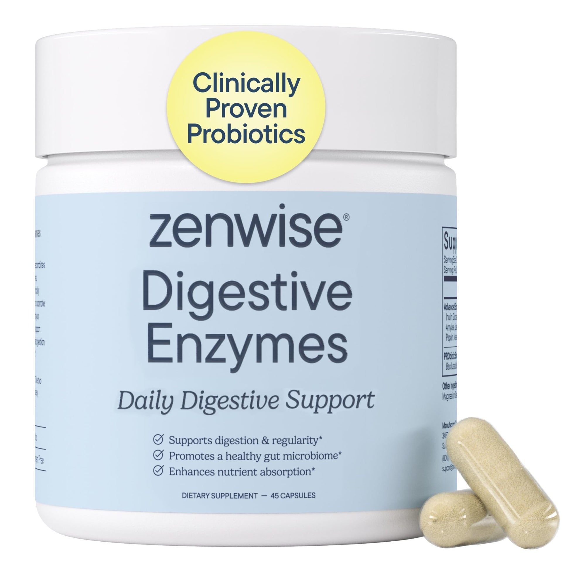 Zenwise Health Digestive Enzymes with Bromelain & Papaya - Multi Enzymes Digestion Supplement with Probiotics & Prebiotics for Gut Health, Gas & Bloating Relief - dailyvitalstore