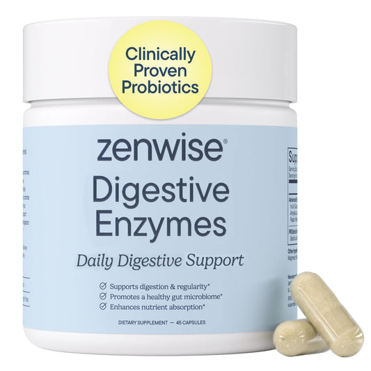 Zenwise Health Digestive Enzymes with Bromelain & Papaya - Multi Enzymes Digestion Supplement with Probiotics & Prebiotics for Gut Health, Gas & Bloating Relief - dailyvitalstore