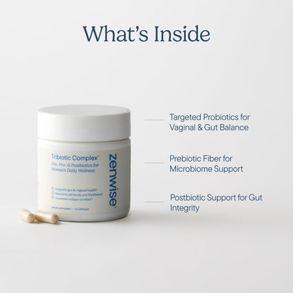 Zenwise Health Womens Triobiotic Complex Supplement for Digestive, Gut Flora & Vaginal Health - Daily Probiotics for Women with Digestive Supports - dailyvitalstore