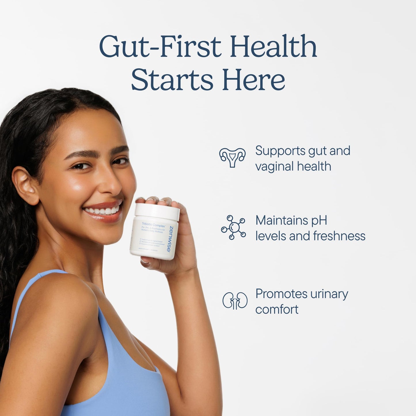 Zenwise Health Womens Triobiotic Complex Supplement for Digestive, Gut Flora & Vaginal Health - Daily Probiotics for Women with Digestive Supports - dailyvitalstore