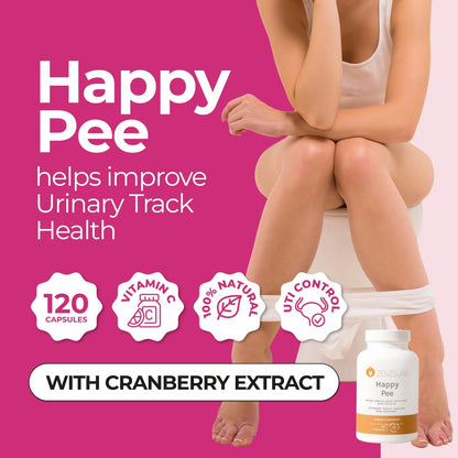 ZENZSUAL Happy Pee, 120 Capsules – Urinary Tract Support & Bladder Health Supplement with Cranberry, D-Mannose, Vitamin C and Oregano for Women and Men – Healthy Flow, Comfort & Fluid Balance - dailyvitalstore