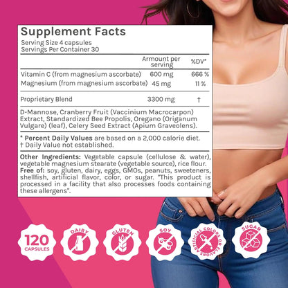 ZENZSUAL Happy Pee, 120 Capsules – Urinary Tract Support & Bladder Health Supplement with Cranberry, D-Mannose, Vitamin C and Oregano for Women and Men – Healthy Flow, Comfort & Fluid Balance - dailyvitalstore