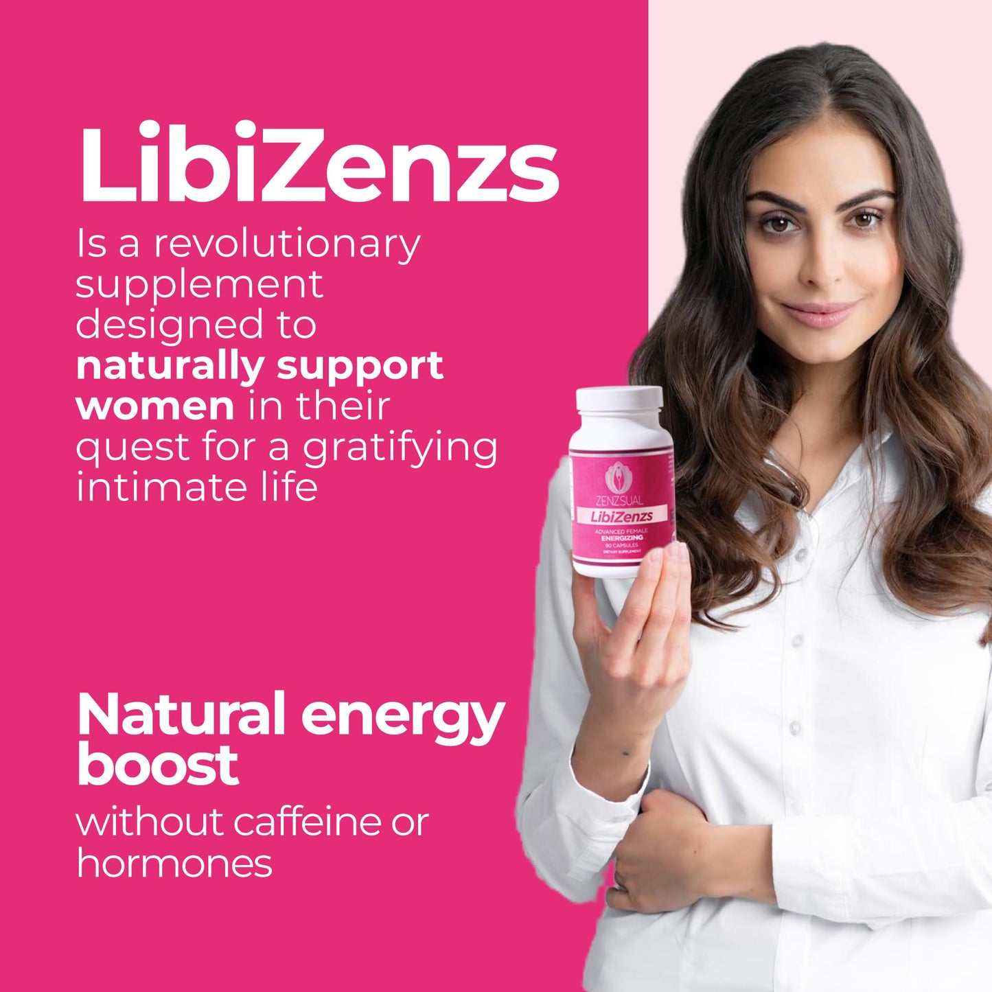 ZENZSUAL Libizenzs – Plant-Based Energy Support Supplement for Women – Caffeine-Free with Maca Root, Ashwagandha & Ginseng – Supports Daily Stamina, Focus & Well-Being – 90 Vegan Capsules - dailyvitalstore