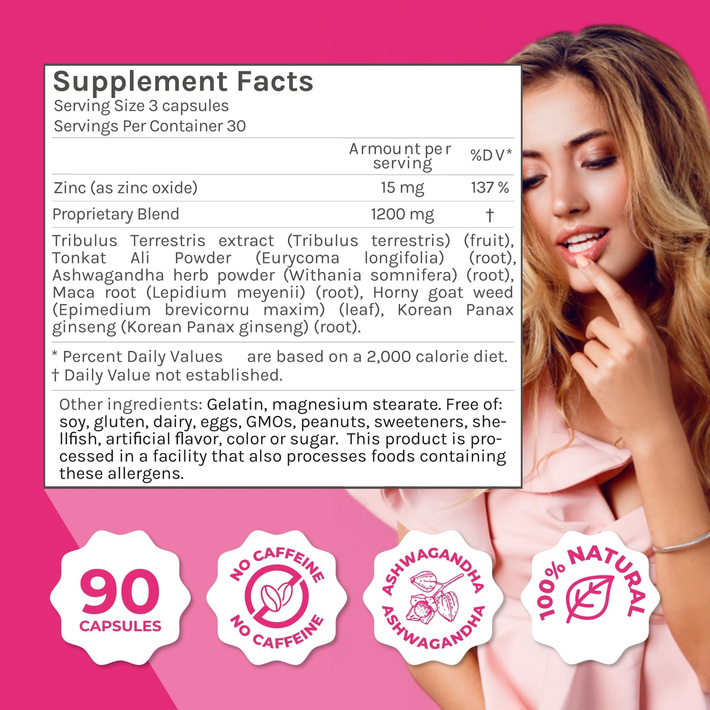 ZENZSUAL Libizenzs – Plant-Based Energy Support Supplement for Women – Caffeine-Free with Maca Root, Ashwagandha & Ginseng – Supports Daily Stamina, Focus & Well-Being – 90 Vegan Capsules - dailyvitalstore