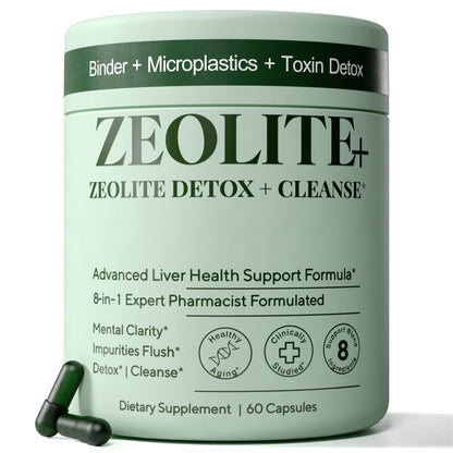 Zeolite Binder Detox – 8-in-1 Clinoptilolite Microplastics & Full Body Detox Cleanse with Activated Charcoal, NAC & Milk Thistle – Liver Cleanse & Repair - dailyvitalstore