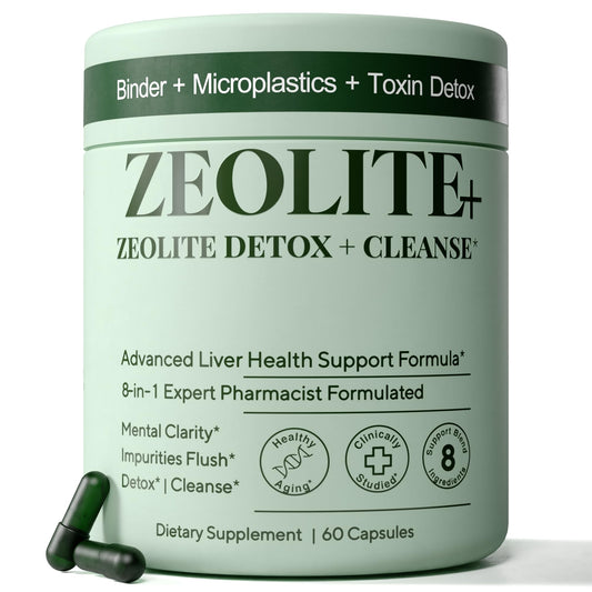 Zeolite Binder Detox – 8-in-1 Clinoptilolite Microplastics & Full Body Detox Cleanse with Activated Charcoal, NAC & Milk Thistle – Liver Cleanse & Repair - dailyvitalstore