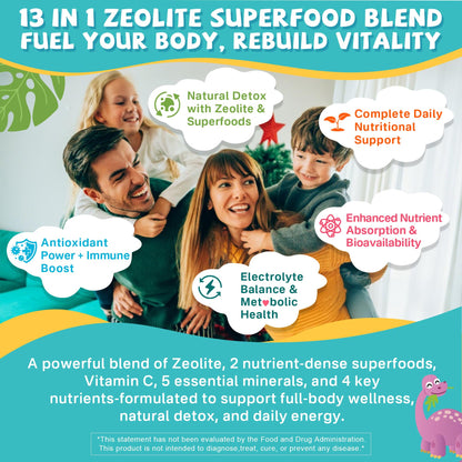 Zeolite Detox for kids & Adult-Sugar Free Zeolite Detox Gummies with Spirulina, Chlorella, Milk Thistle, Magnesium Glycinate, Calcium Citrate for Energy - dailyvitalstore