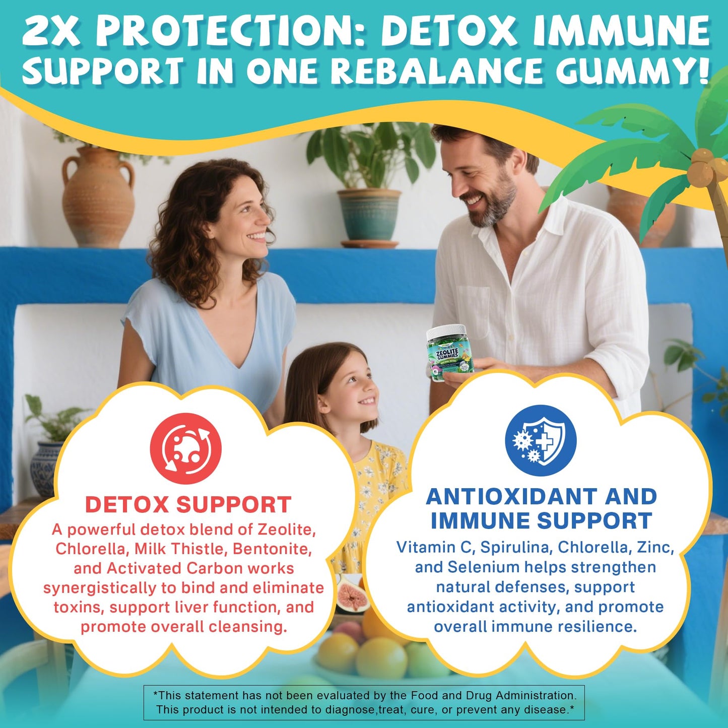 Zeolite Detox for kids & Adult-Sugar Free Zeolite Detox Gummies with Spirulina, Chlorella, Milk Thistle, Magnesium Glycinate, Calcium Citrate for Energy - dailyvitalstore