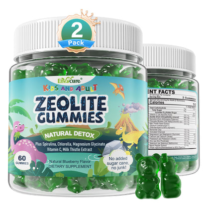 Zeolite Detox for kids & Adult-Sugar Free Zeolite Detox Gummies with Spirulina, Chlorella, Milk Thistle, Magnesium Glycinate, Calcium Citrate for Energy - dailyvitalstore