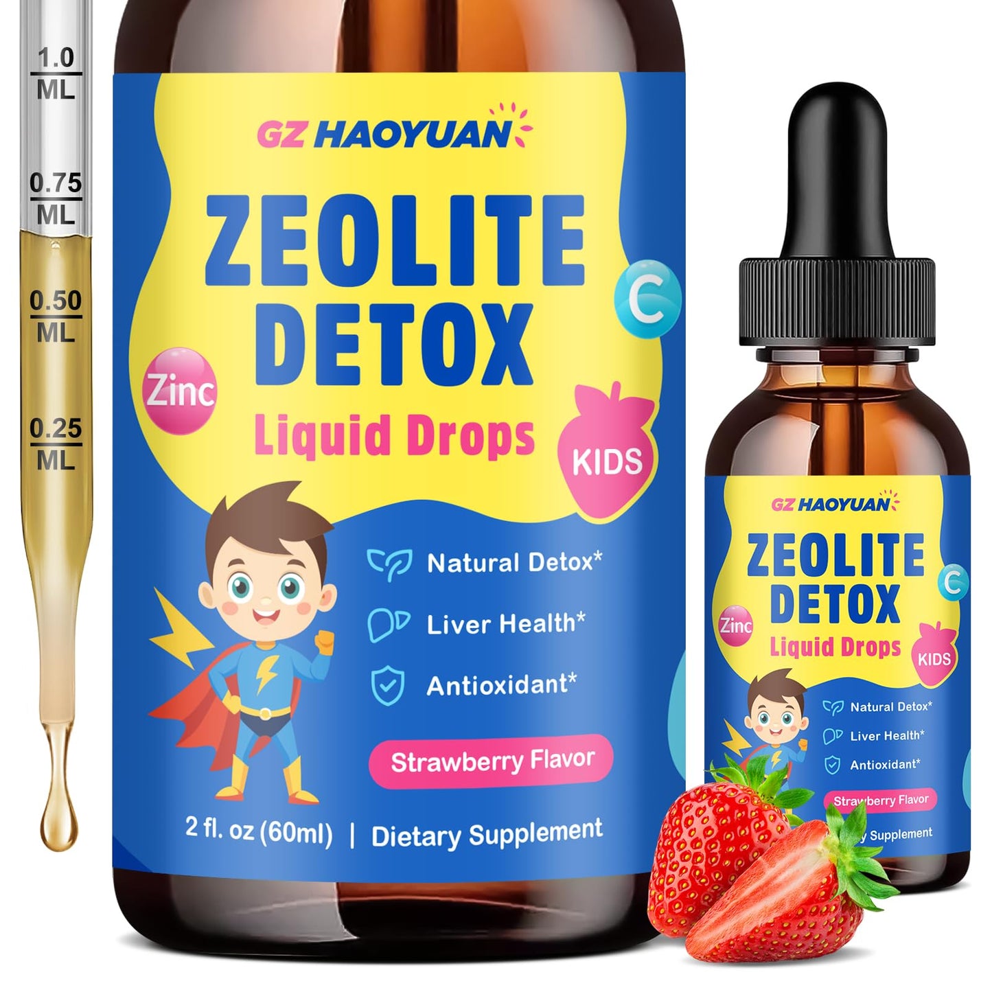 Zeolite Detox for Kids & Adults, Liquid Zeolite Detox Drops with Clinoptilolite, Vitamin C, Zinc, NAC & Milk Thistle – Supports Gentle Liver & Gut Cleansing - dailyvitalstore
