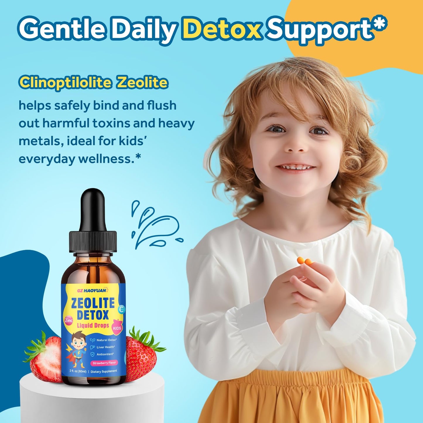 Zeolite Detox for Kids & Adults, Liquid Zeolite Detox Drops with Clinoptilolite, Vitamin C, Zinc, NAC & Milk Thistle – Supports Gentle Liver & Gut Cleansing - dailyvitalstore