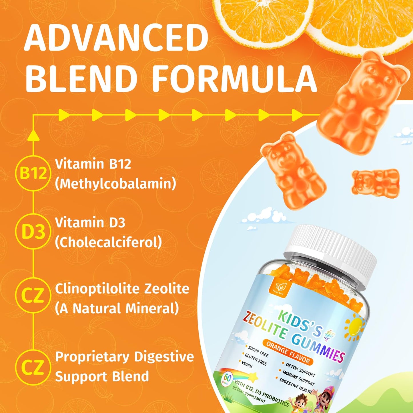 Zeolite Detox for Kids Gummies, Pure Natural Zeolite Clinoptilolite, Adults & Kids Heavy Metals, Focus, Gut & Immune Support - dailyvitalstore