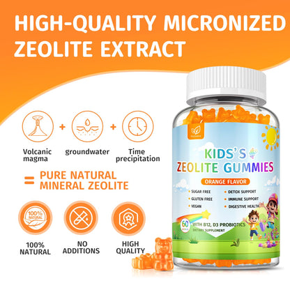 Zeolite Detox for Kids Gummies, Pure Natural Zeolite Clinoptilolite, Adults & Kids Heavy Metals, Focus, Gut & Immune Support - dailyvitalstore