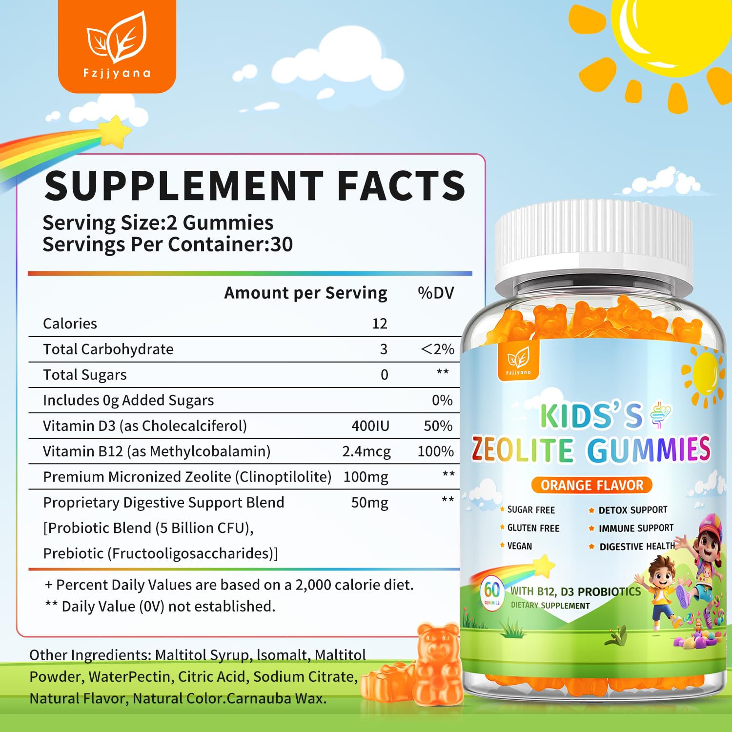 Zeolite Detox for Kids Gummies, Pure Natural Zeolite Clinoptilolite, Adults & Kids Heavy Metals, Focus, Gut & Immune Support - dailyvitalstore