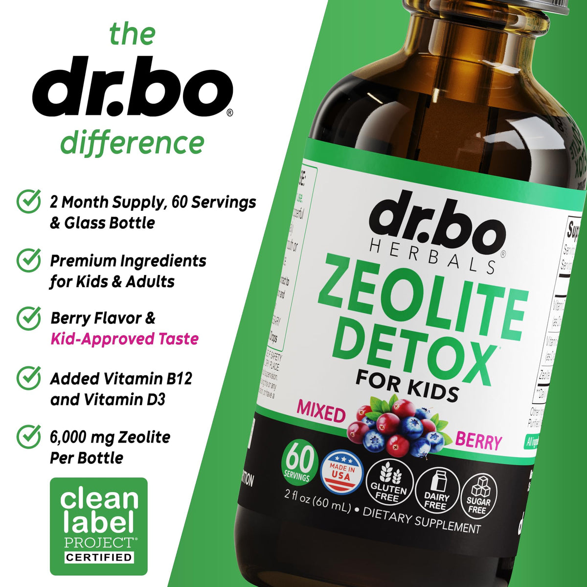 Zeolite Detox for Kids Liquid Drops - Advanced Clinoptilolite with Pure Vitamins B12 & D - Kids Gentle Body Daily Cleanse Focus & Speech Extra Clinoptilolite Zeolite - dailyvitalstore