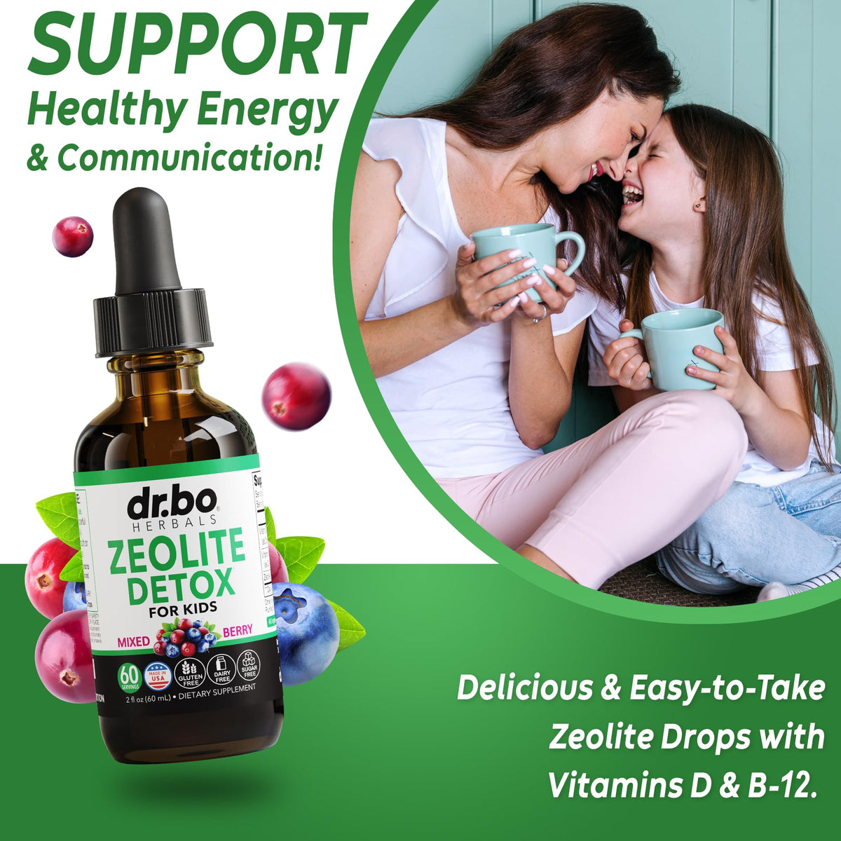 Zeolite Detox for Kids Liquid Drops - Advanced Clinoptilolite with Pure Vitamins B12 & D - Kids Gentle Body Daily Cleanse Focus & Speech Extra Clinoptilolite Zeolite - dailyvitalstore