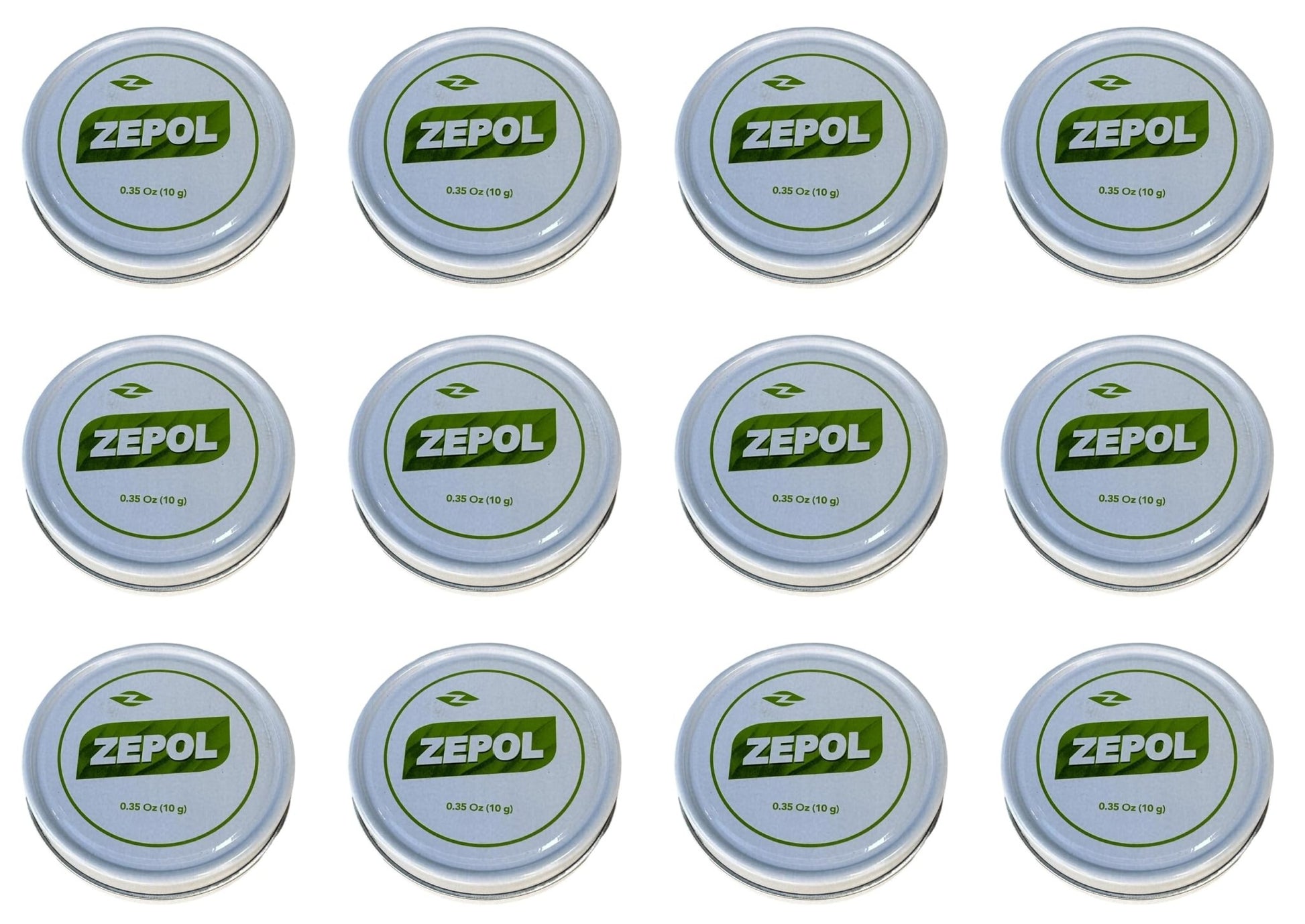 Zepol Original - Long-Lasting Topical Analgesic Ointment for Muscles, Joints, Backache, Sprains, and Strains - Pack of 12 Cans, 0.35 oz Each - dailyvitalstore