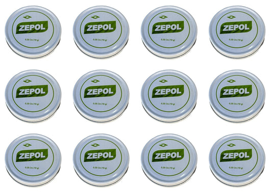 Zepol Original - Long-Lasting Topical Analgesic Ointment for Muscles, Joints, Backache, Sprains, and Strains - Pack of 12 Cans, 0.35 oz Each - dailyvitalstore