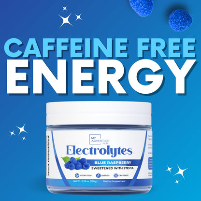 Zero Sugar - Blue Raspberry Electrolytes Powder - Refreshing Hydration - Caffeine Free Energy - All Natural Ingredients - Vegan, Keto and Paleo - Sugar Free Electrolyte Powder Drink Mix - 37 Servings - dailyvitalstore