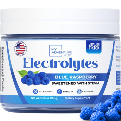 Zero Sugar - Blue Raspberry Electrolytes Powder - Refreshing Hydration - Caffeine Free Energy - All Natural Ingredients - Vegan, Keto and Paleo - Sugar Free Electrolyte Powder Drink Mix - 37 Servings - dailyvitalstore